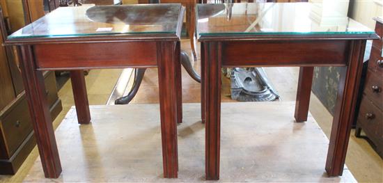 Pair of mahogany lamp tables